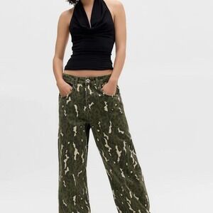 Baggy Camo Print Jeans Skater Low Rise BDG